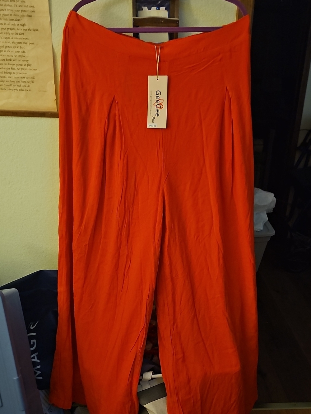 Wide-Leg Pants in Bright Orange